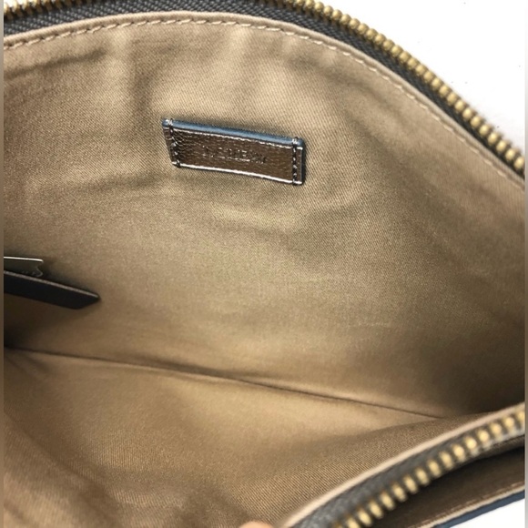 J. Crew Pebbled Metallic Leather with Teal Tassel Pouch Clutch NWT - Picture 4 of 8